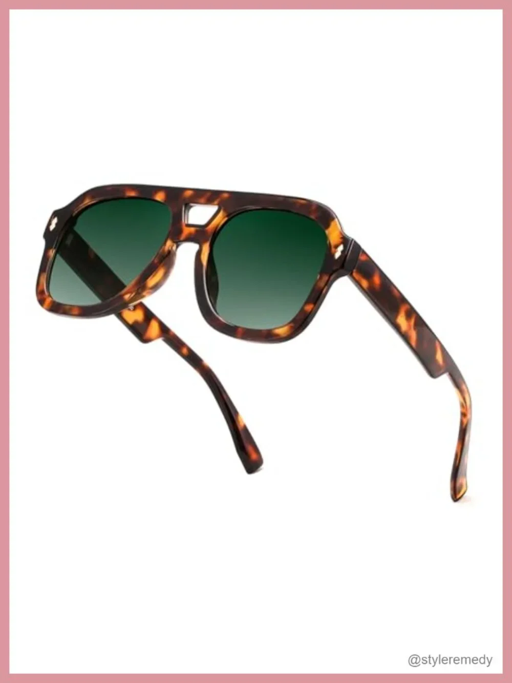 Retro Thick Aviator Sunglasses Oversized Square Pilot Chunky UV Protection